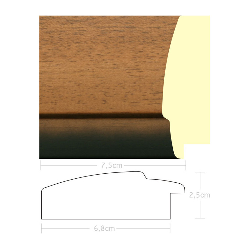 Listwa 970041 brąz / czarny 75mm, cena za mb