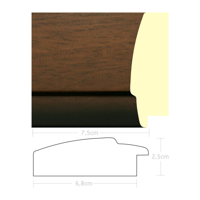 Listwa 970042 ciemny brąz / czarny 75mm, cena za mb