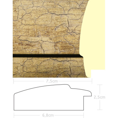 Listwa 970043 złoty 75mm, cena za mb