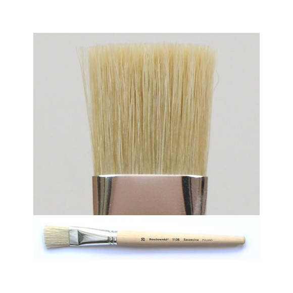 Pędzel płaski, biała chińska szczecina 1136