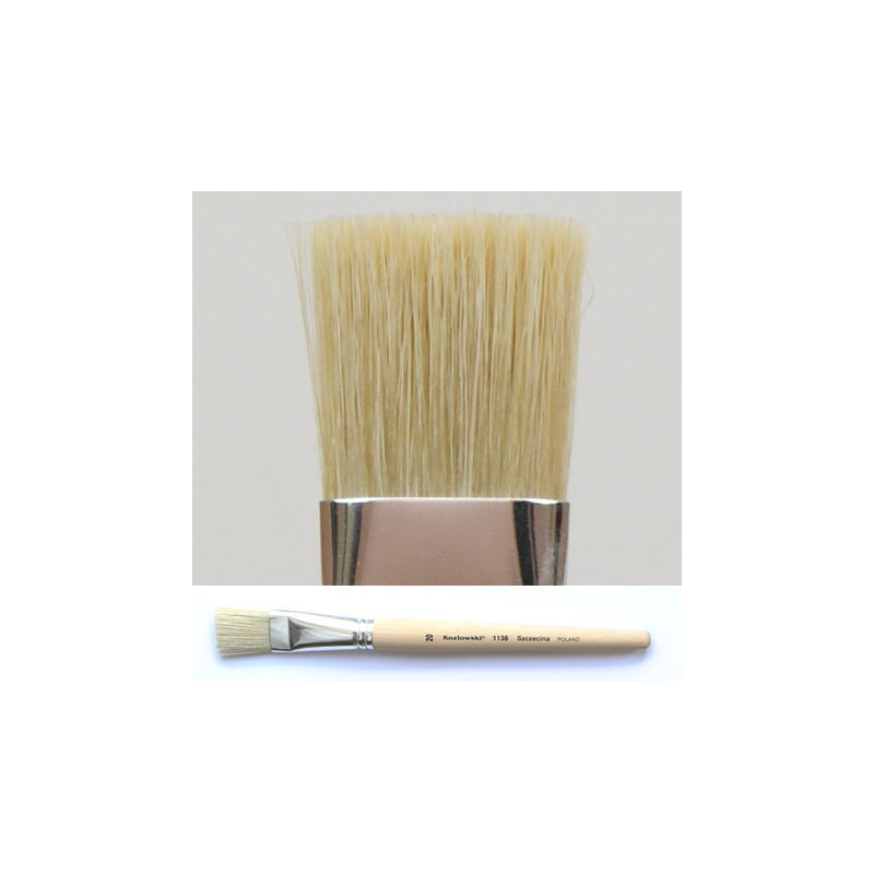 Pędzel płaski, biała chińska szczecina 1136
