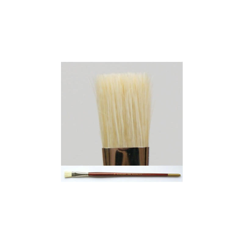 Pędzel płaski, śnieżnobiała szczecina 1140