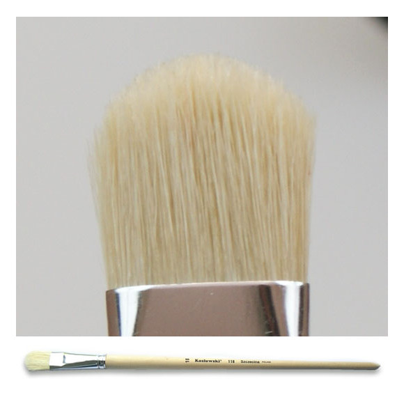 Pędzel koci język, biała szczecina 118