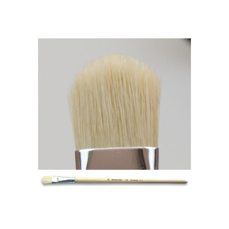 Pędzel koci język, biała szczecina 118