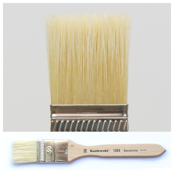 Pędzel do werniksu płaski, biała szczecina 1325