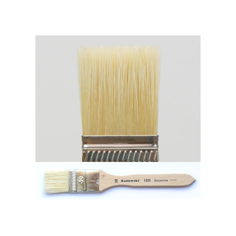 Pędzel do werniksu płaski, biała szczecina 1325