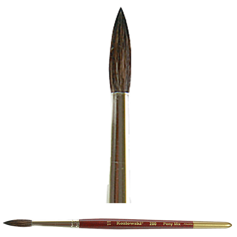 Pędzel stożkowy, mieszanka włosia pony 200