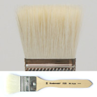 Pędzel płaski, miękkie białe włosie kozie 2125