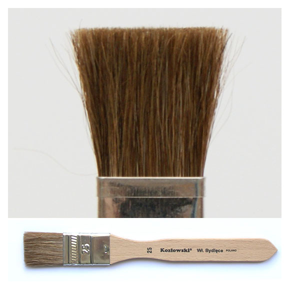 Pędzel płaski, czarne włosie bydlęce 22