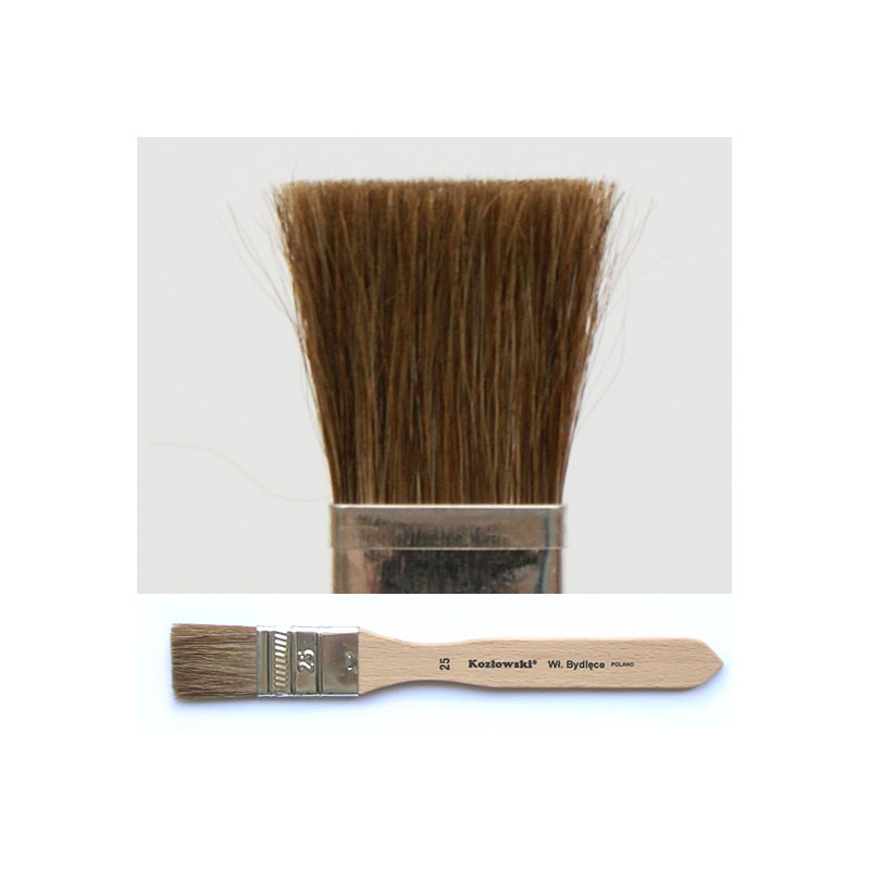 Pędzel płaski, czarne włosie bydlęce 22