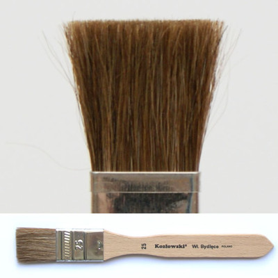 Pędzel płaski, czarne włosie bydlęce 22
