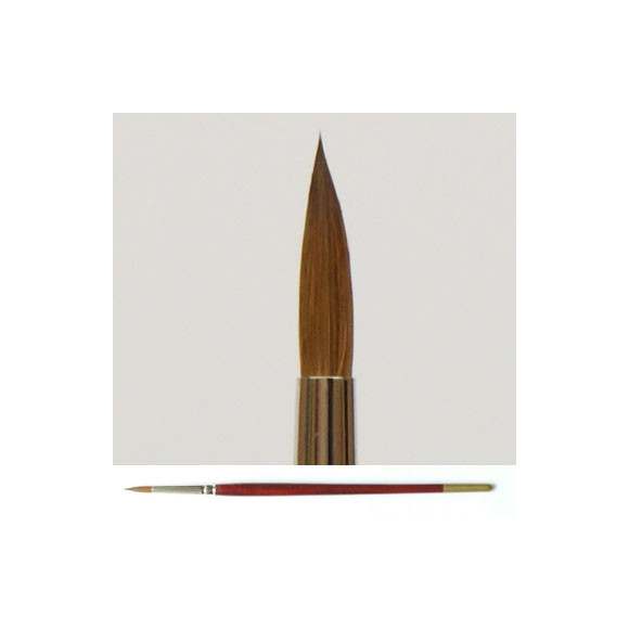 Pędzel do retuszu, krótkie czyste włosie czerwonej kuny 300