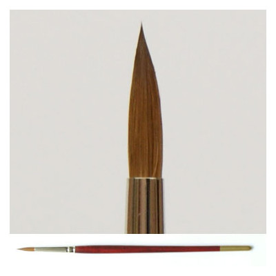 Pędzel do retuszu, krótkie czyste włosie czerwonej kuny 300