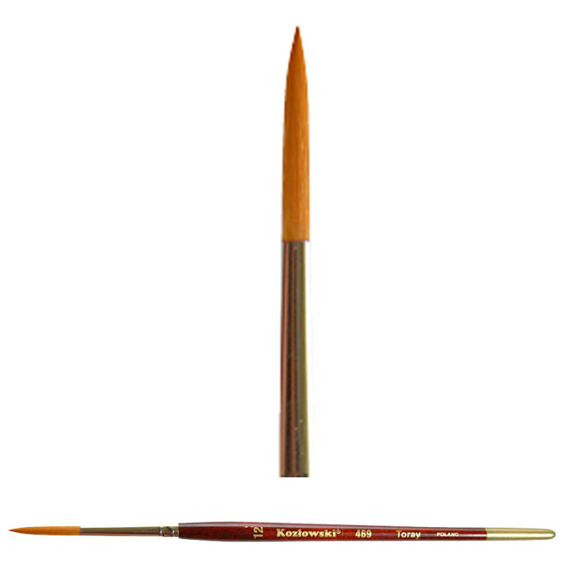 Pędzel do linii (szleper), długi szpic, złoty Toray 469