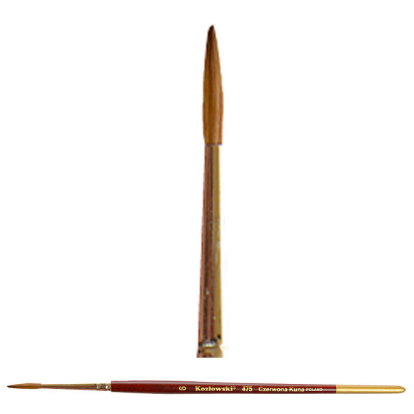 Pędzel liniowy do porcelany, półszleper, czyste włosie kuny 475