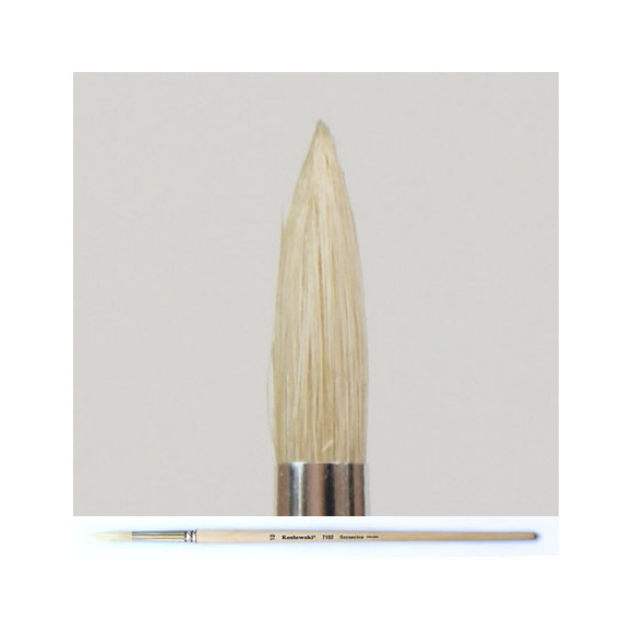 Pędzel sztalugowy, okrągły, biała szczecina 7102