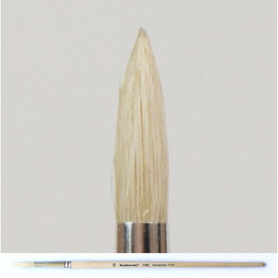 Pędzel sztalugowy, okrągły, biała szczecina 7102