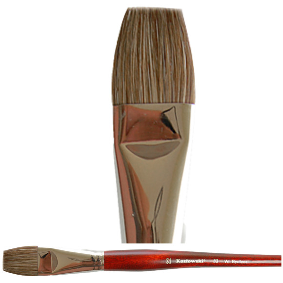 Pędzel płaski, jasne włosie bydlęce 83