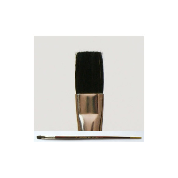 Pędzel płaski, czarne włosie bydlęce 8403
