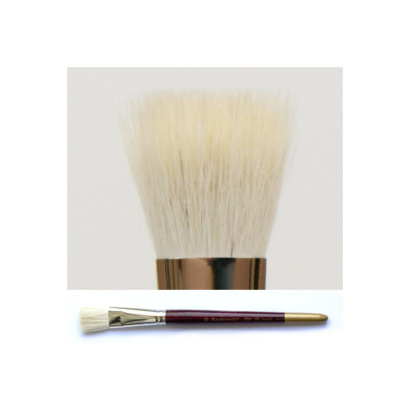Pędzel płaski, włosie białej kozy 900
