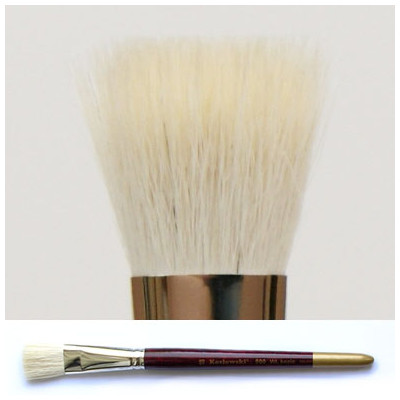 Pędzel płaski, włosie białej kozy 900