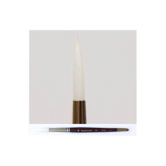 Pędzel stożkowy, białe włosie Toray 97