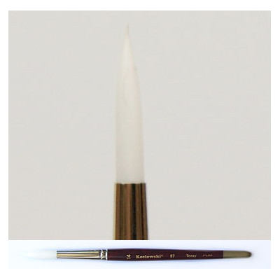 Pędzel stożkowy, białe włosie Toray 97