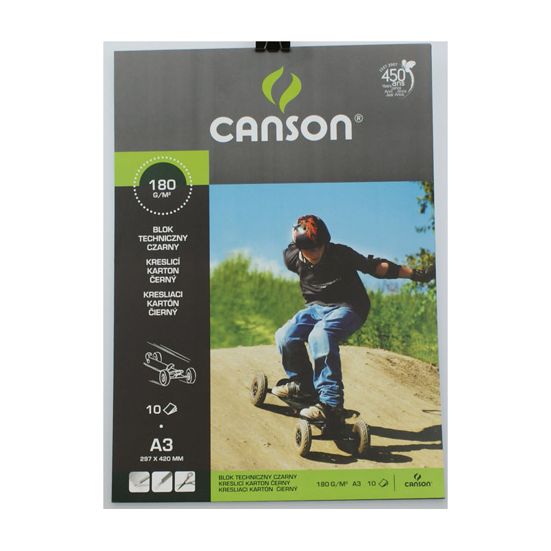 Blok techniczny Canson czarny 180g 10ark.