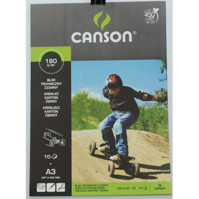 Blok techniczny Canson czarny 180g 10ark.