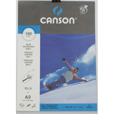 Blok techniczny Canson biały 180g 10ark.