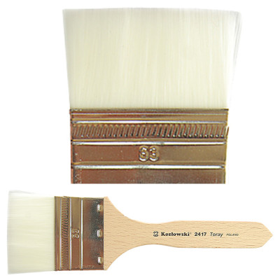 Pędzel płaski, biały nylon Toray 2417