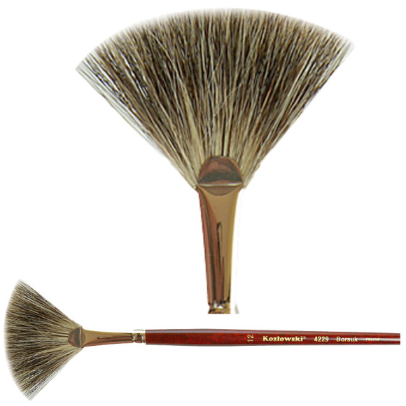 Pędzel wachlarzowy, włosie borsucze 4229