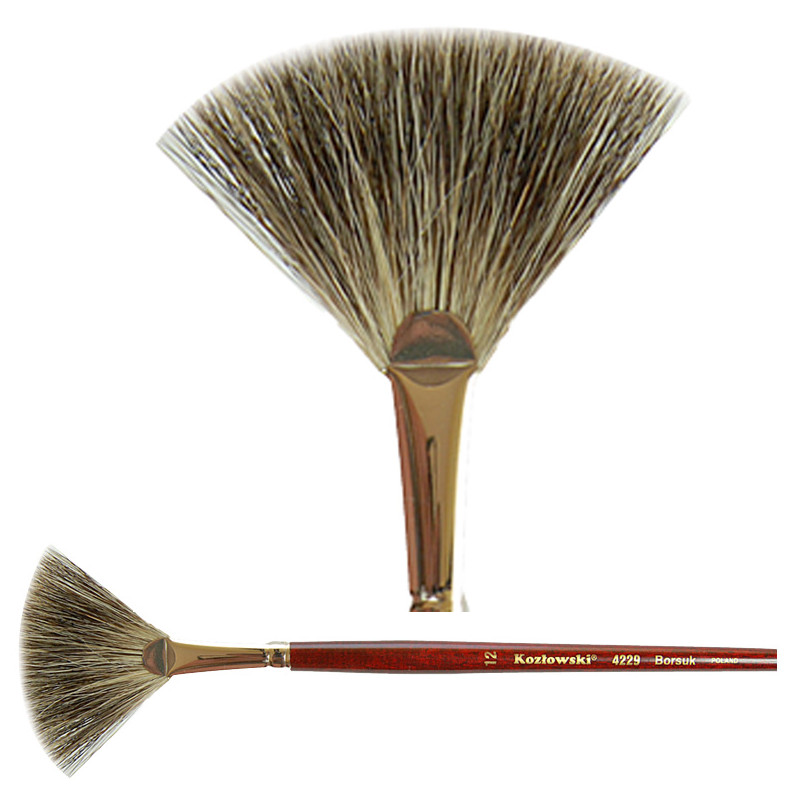 Pędzel wachlarzowy, włosie borsucze 4229