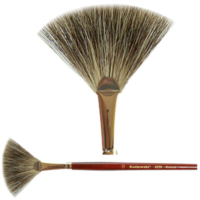 Pędzel wachlarzowy, włosie borsucze 4229