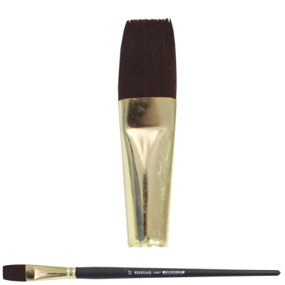 Pędzel płaski, długi włos, mahoń 1086F