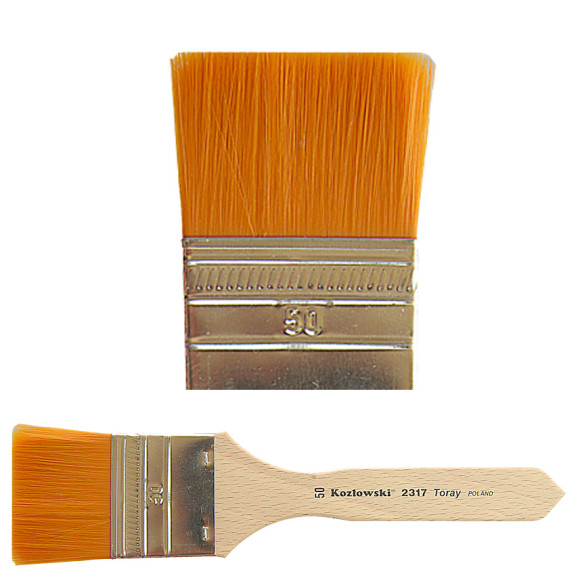 Pędzel płaski, złoty nylon Toray 2317