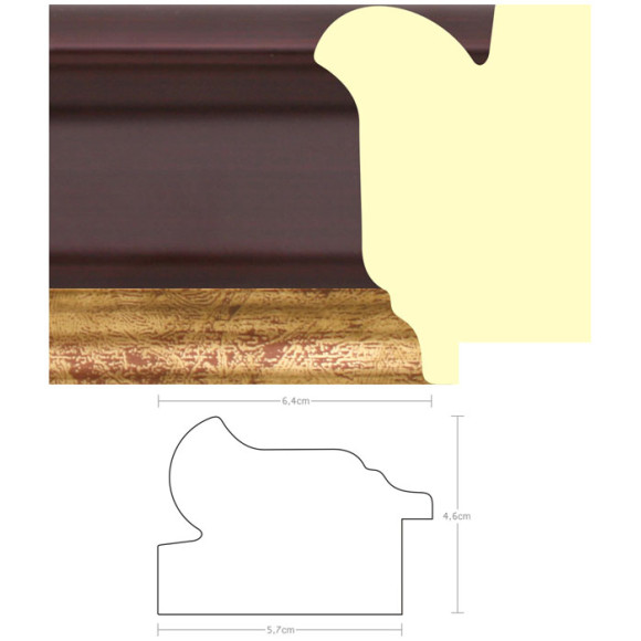 Listwa 970121 ciemna wiśnia / złoto 64mm, cena za mb