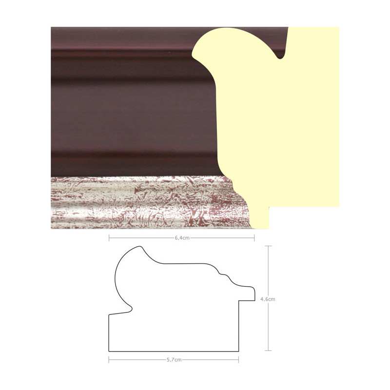 Listwa 970122 ciemna wiśnia / srebro 64mm, cena za mb