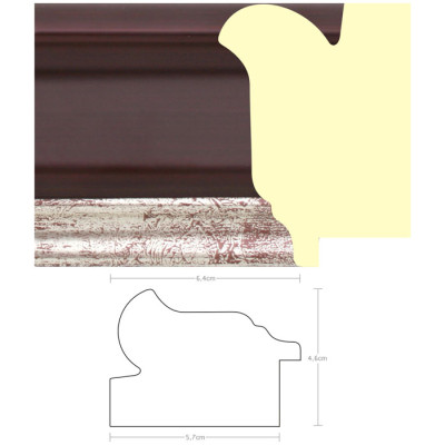 Listwa 970122 ciemna wiśnia / srebro 64mm, cena za mb