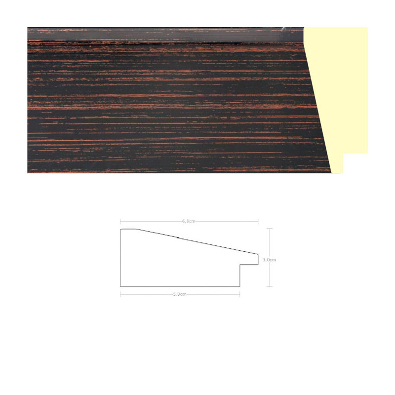 Listwa 970161 czarno złoty 68mm, cena za mb