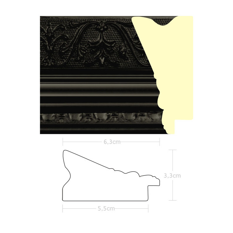 Listwa 970166 czarny połysk 63mm, cena za mb