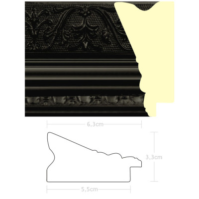 Listwa 970166 czarny połysk 63mm, cena za mb