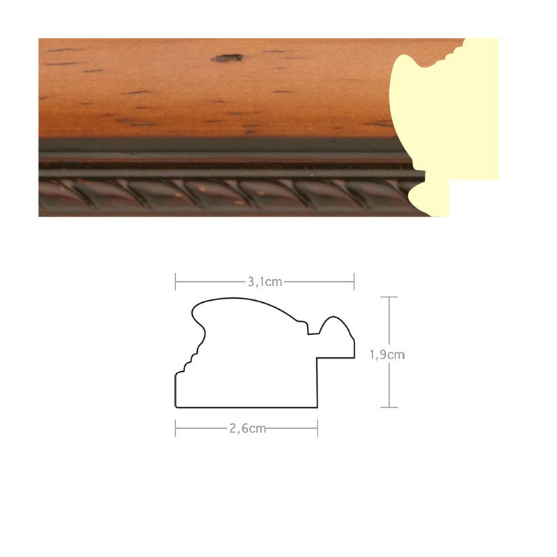 Listwa 970180 jasny brąz / brąz 31mm, cena za mb
