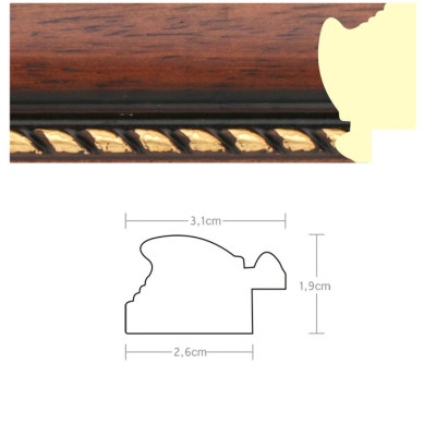 Listwa 970181 ciemny brąz / złoty 31mm, cena za mb