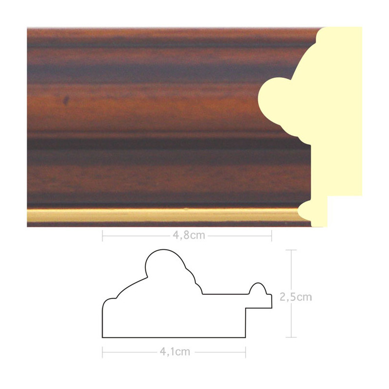 Listwa 970191 ciemny brąz / złoty 48mm, cena za mb