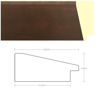 Listwa 970631 ciemny brąz 68mm, cena za mb