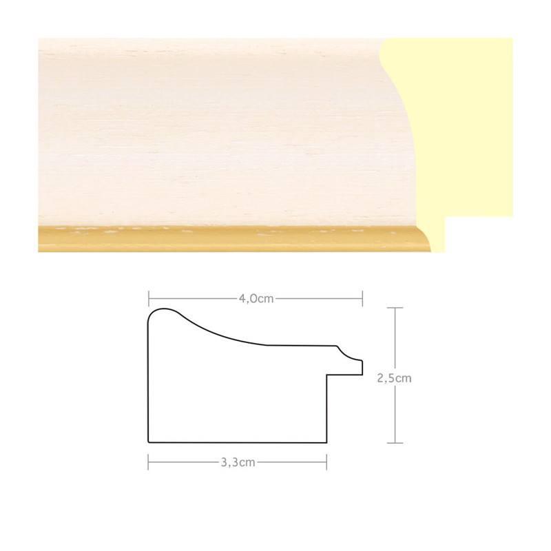 Listwa 970801 biały / złoto 40mm, cena za mb