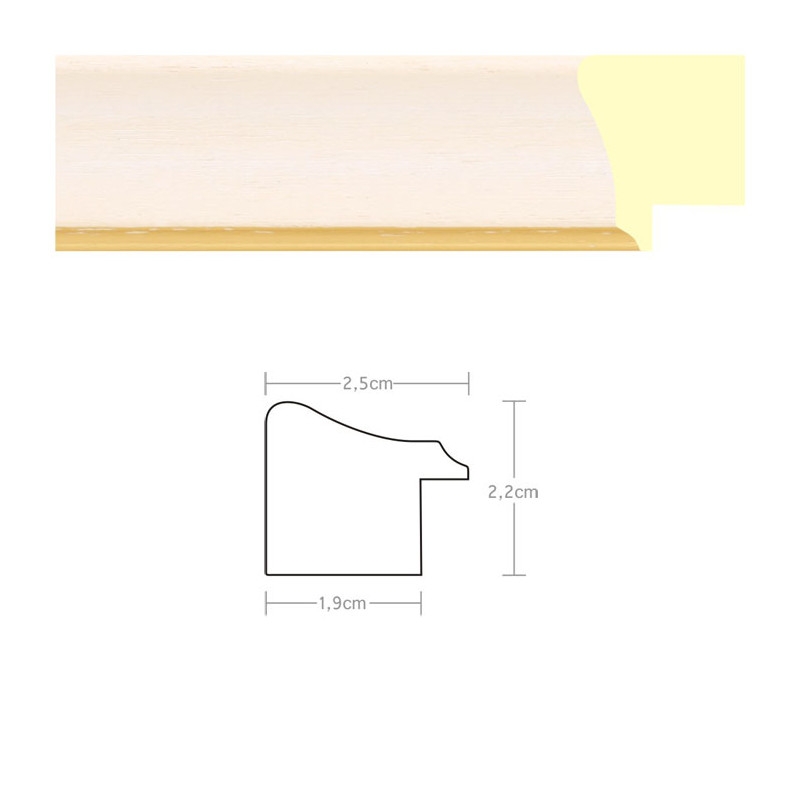 Listwa 970811 biały / złoto 25mm, cena za mb