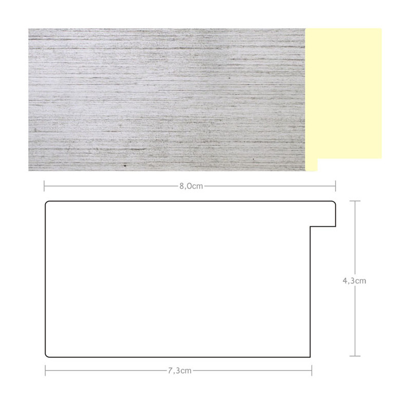 Listwa 970821 srebrny 80mm, cena za mb