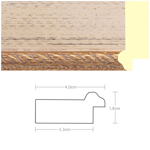 Listwa 970840 biały / złoto 40mm, cena za mb